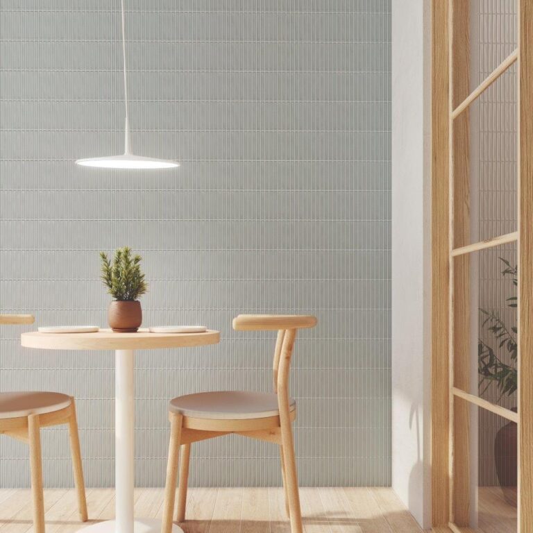 Wow Sweet Bars Grey mat wandtegels in een eethoek